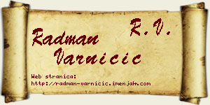 Radman Varničić vizit kartica